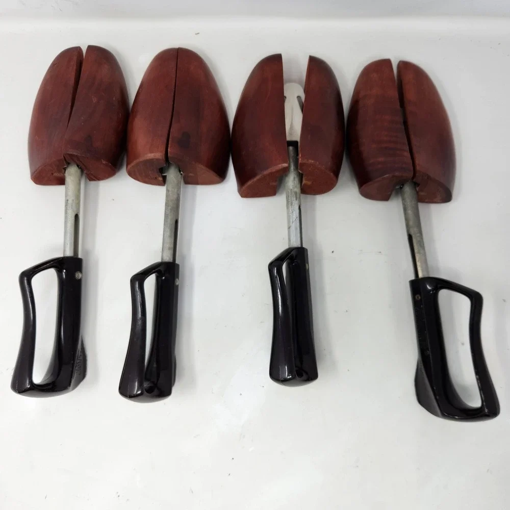 Rochester Shoe Tree Co Travel Tree Vintage Wood Metal Adjustable 2 Pairs Set